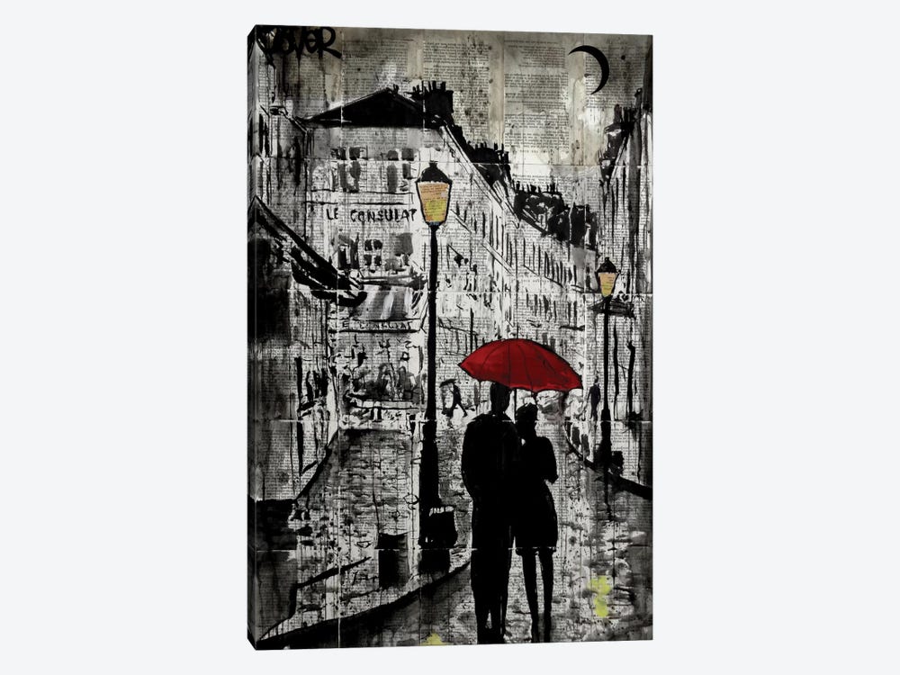 Rainy Promenade by Loui Jover 1-piece Canvas Art Print