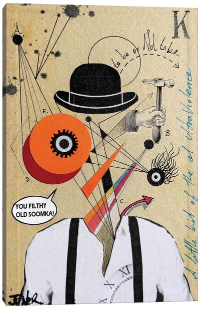 A Clockwork Soomka (Homage to Kubrick) Canvas Art Print - Loui Jover