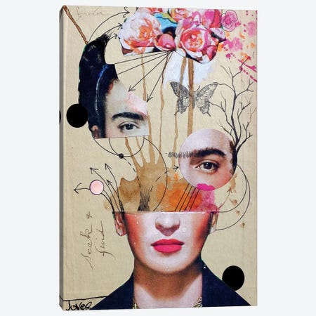 Frida For Beginners Canvas Print #LJR148} by Loui Jover Canvas Artwork
