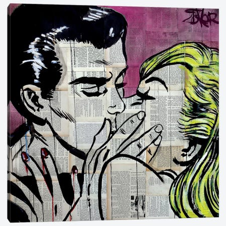 Shut Up And Kiss Me Canvas Print #LJR151} by Loui Jover Canvas Art Print