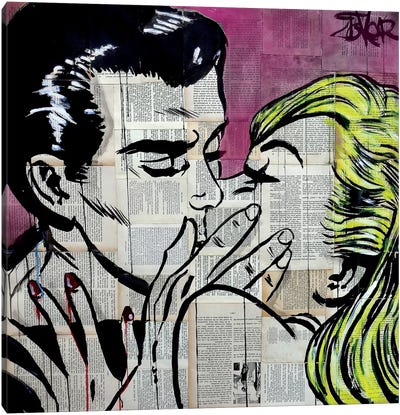 Shut Up And Kiss Me Canvas Art Print - Similar to Roy Lichtenstein