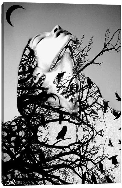 Don't Look Down Canvas Art Print - Double Exposure Photography