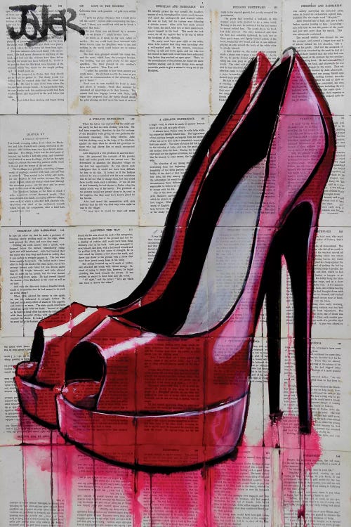 Pop Art Red High Heel Shoe Framed \ Unframed Oil Painting on Canvas 