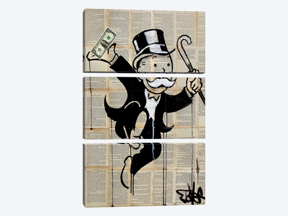 Money Man by Loui Jover 3-piece Canvas Art