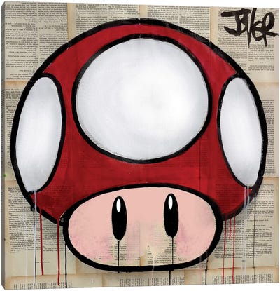Mushroom Canvas Art Print - Video Game Character Art