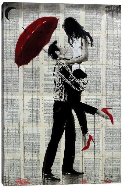 Love Rain Canvas Art Print - Romantic Bedroom Art