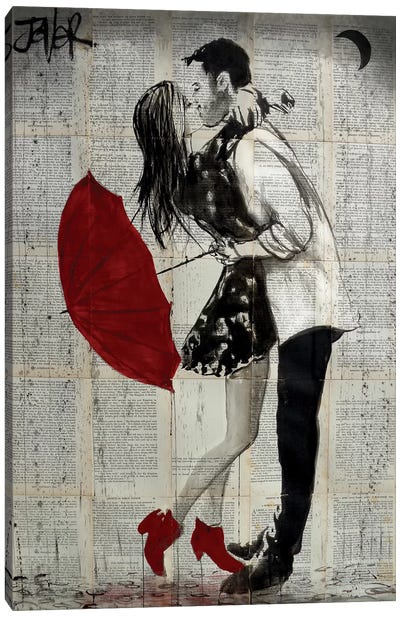 Never Mind The Rain Canvas Art Print - Valentine's Day Art