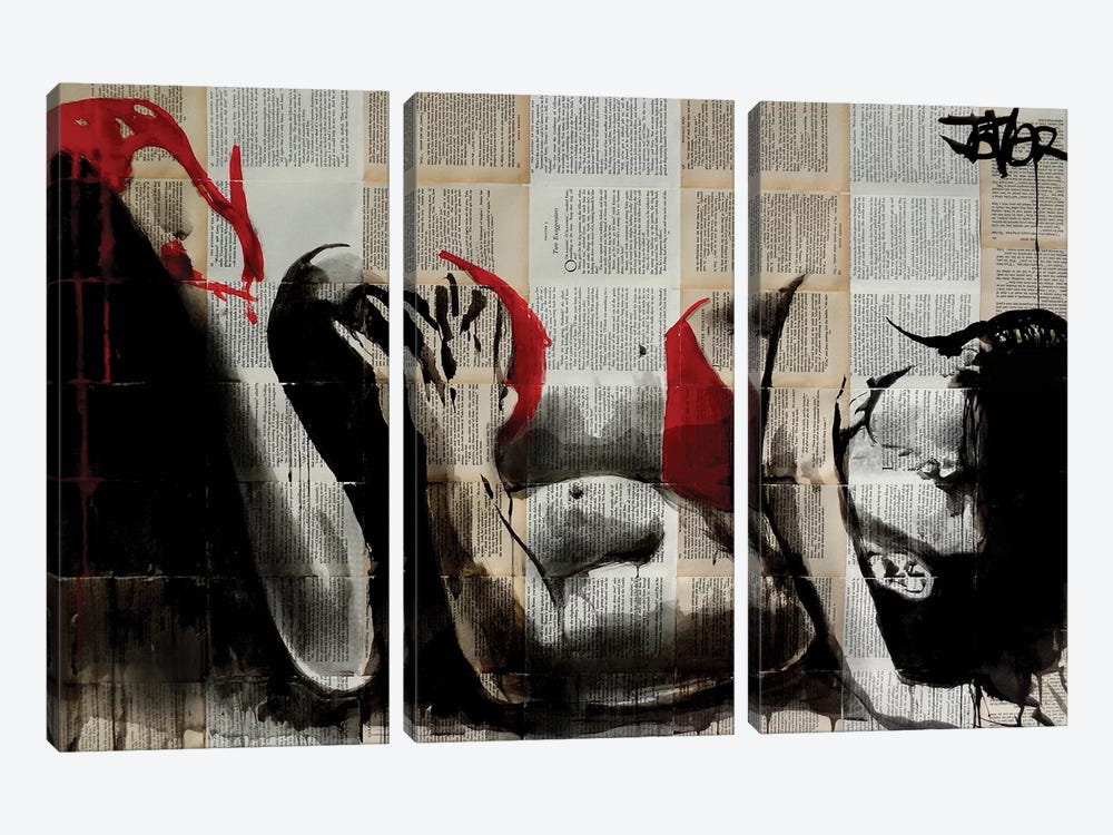 Lust In Red by Loui Jover 3-piece Canvas Print