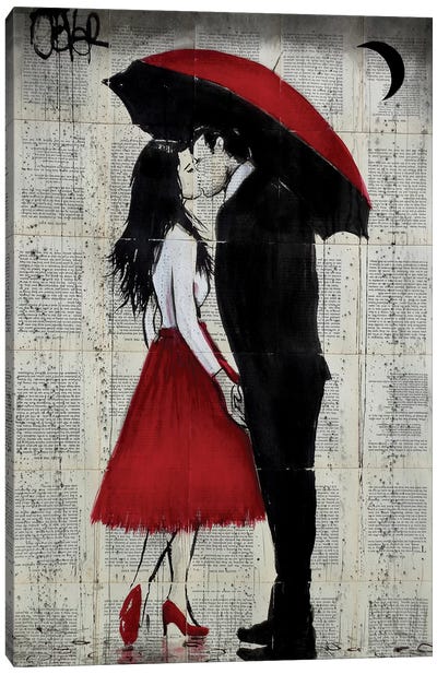 A New Kiss Canvas Art Print - Valiant Poppy