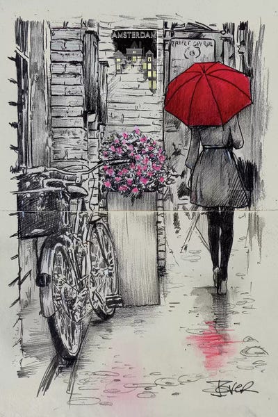 Bicycles: Amsterdam Walk by Loui Jover