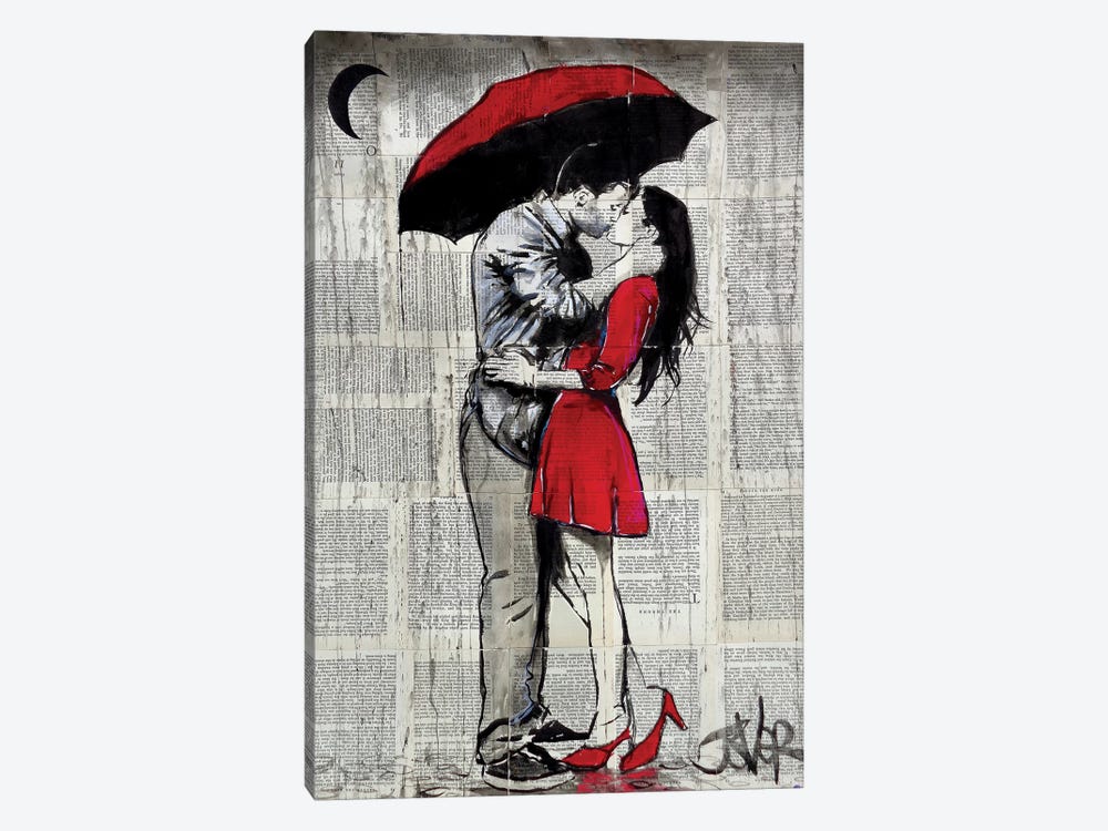 Red Rainy Love by Loui Jover 1-piece Canvas Art Print