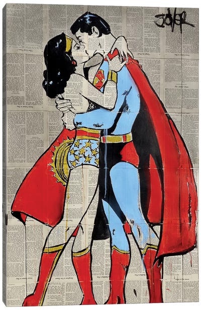 Super Love Canvas Art Print - Wonder Woman