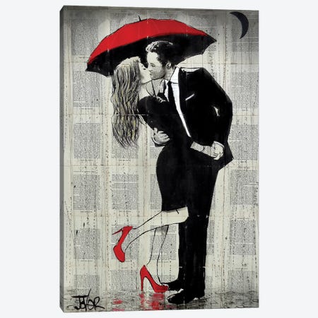 The Kissing Rain Canvas Print #LJR253} by Loui Jover Canvas Art