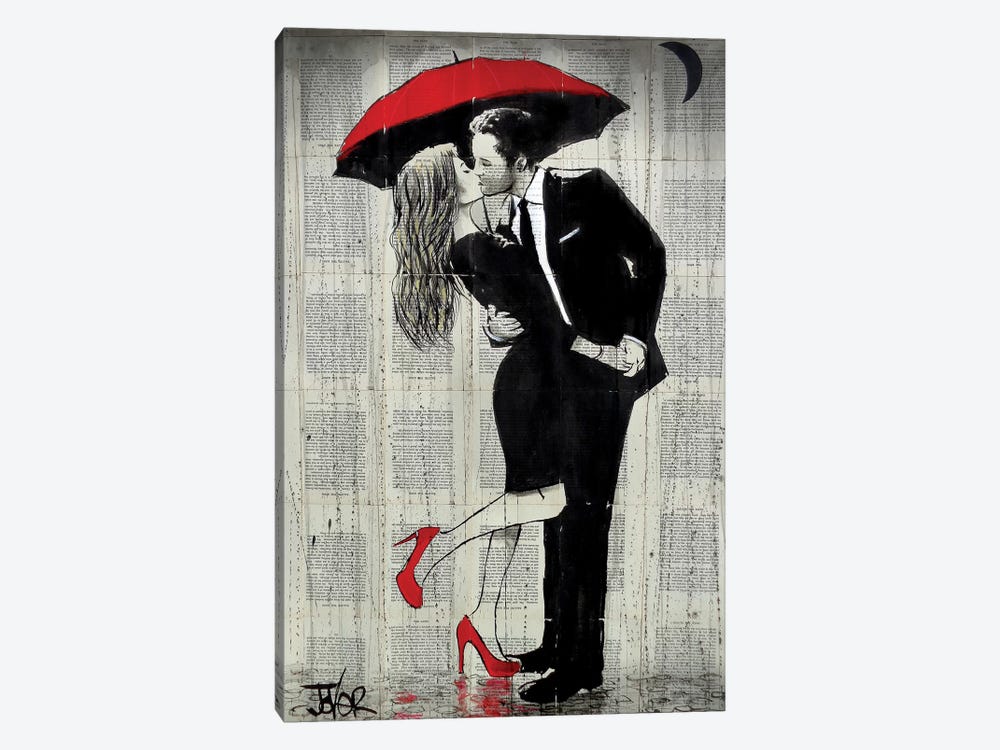 The Kissing Rain by Loui Jover 1-piece Canvas Artwork