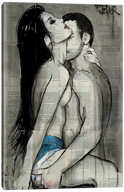 Denim Lovers Canvas Art Print - Couple Art