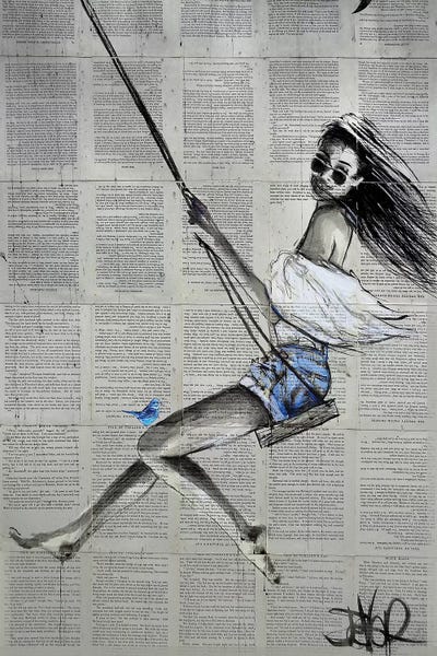 Black & White & Blue: Spring Swing by Loui Jover