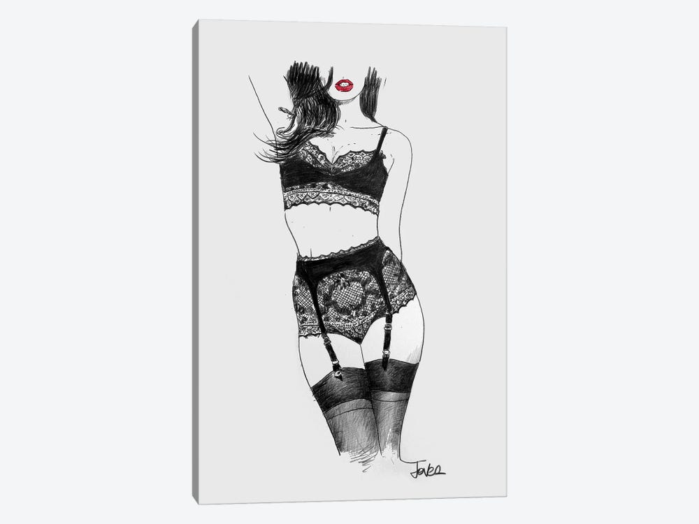 Black Lace by Loui Jover 1-piece Canvas Wall Art