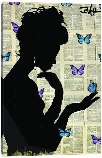 Blue Butterflight Canvas Art Print - Loui Jover