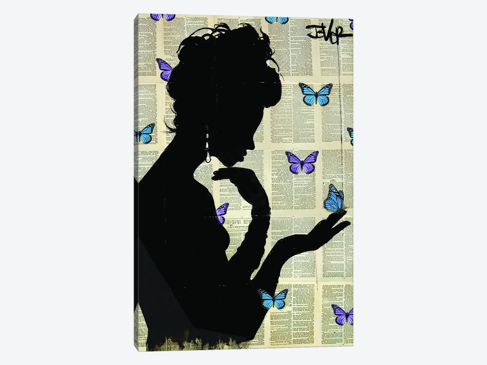Blue Butterflight by Loui Jover 1-piece Canvas Print