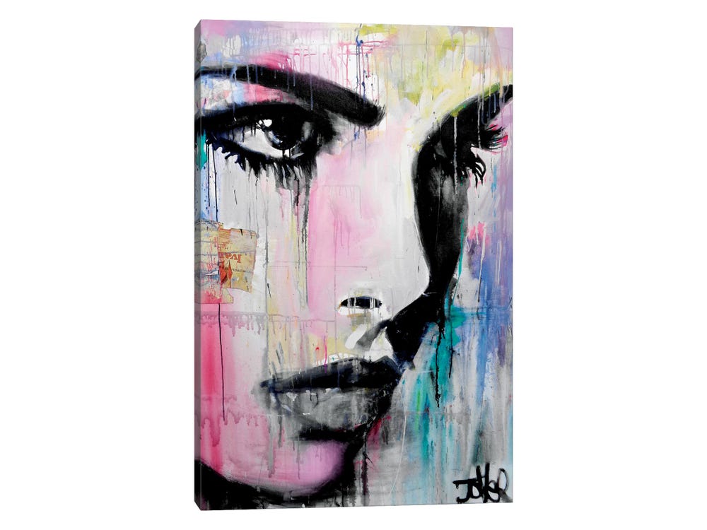Framed Canvas Art (White Floating Frame) - Fade Away by Doriana Popa ( People > portraits > Female portraits art) - 26x18 in