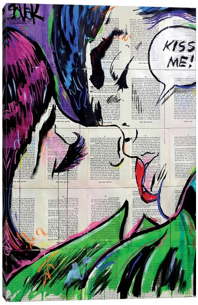 Kiss Me Pop Canvas Art Print - Loui Jover