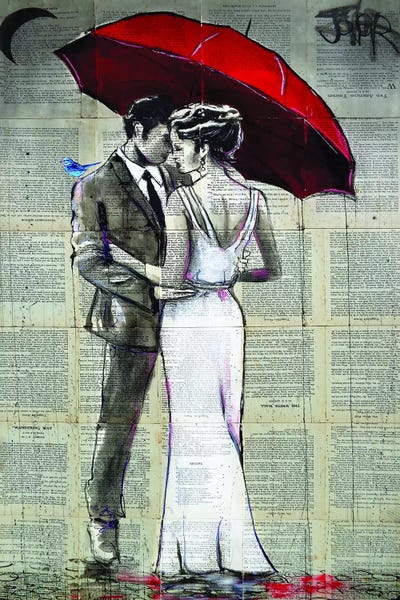 Rainy Moon by Loui Jover framed canvas print