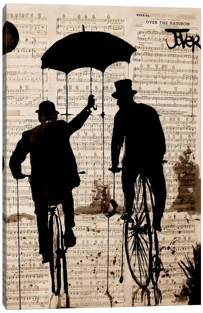 The Umbrella Canvas Art Print - Bicycle Art