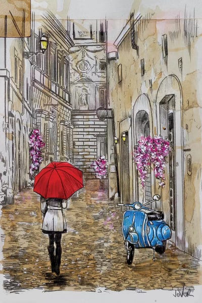 Scooters: Little Blue Scooter by Loui Jover