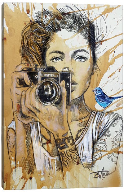 Bluebirds Canvas Art Print - Multimedia Portraits