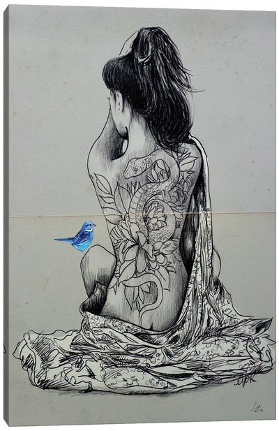 Hope And Serpent Canvas Art Print - Bathroom Nudes Art