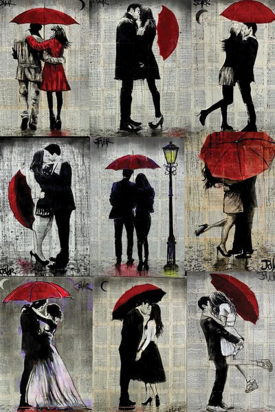 Umbrellas: 9 Red Umbrella by Loui Jover