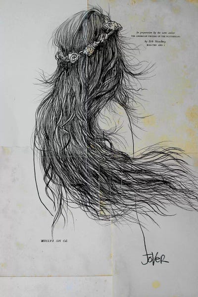 Black & White Pop Culture Art: Flying by Loui Jover