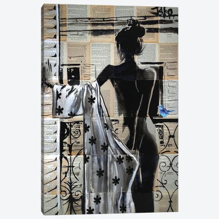 She Stood On The Balcony Canvas Print #LJR507} by Loui Jover Canvas Art Print