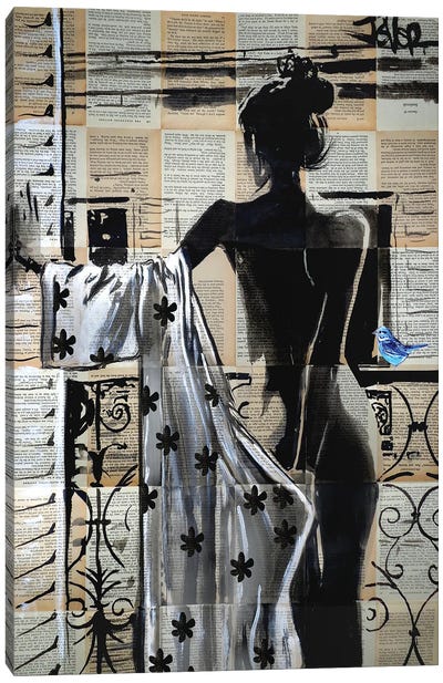 She Stood On The Balcony Canvas Art Print - Loui Jover