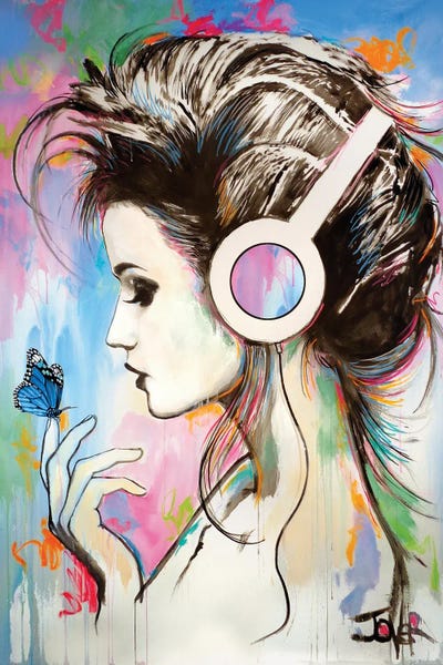 Music Butterfly Effect by Loui Jover framed canvas print
