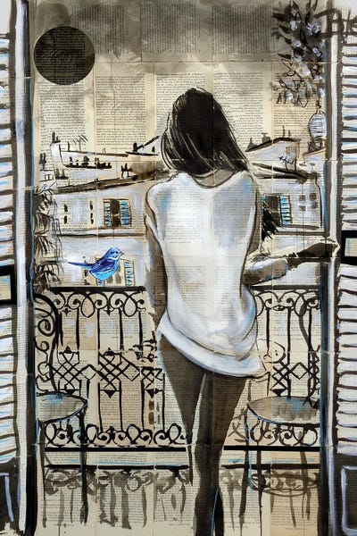 Open Window by Loui Jover metal wall art