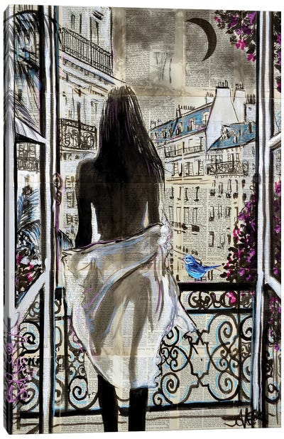 From Her Balcony Canvas Art Print - Loui Jover