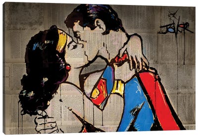 Super Kiss Canvas Art Print - Game Room Art