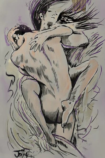 Romantic Bedroom (Couples): Lost In The Moment by Loui Jover