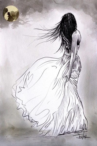 Over The Moon by Loui Jover framed canvas print