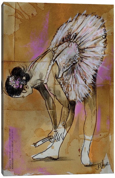 Dans Les Coulisses Canvas Art Print - Dancer Art