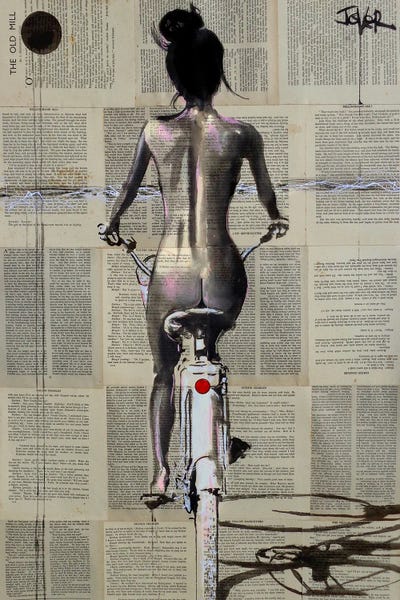 Beach Rider by Loui Jover framed canvas print