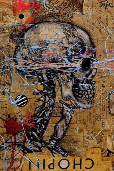 Chopins Ghost by Loui Jover framed canvas print