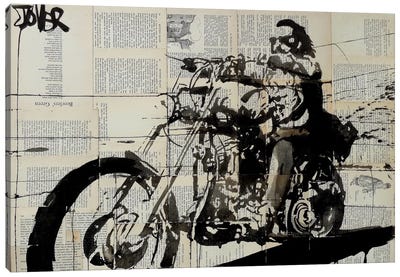 Rider Canvas Art Print - Motorcycle Art
