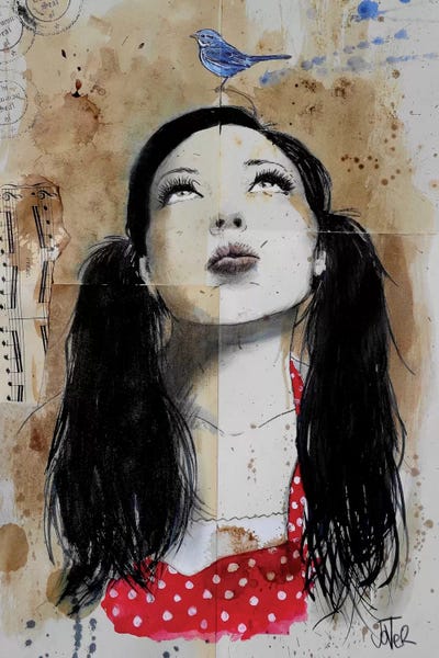 Tweeting by Loui Jover framed canvas print