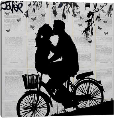 A Little Love And Adventure Canvas Art Print - Bicycle Art