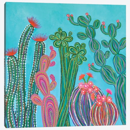 Cactus Party II Canvas Print #LJU10} by Lisa Frances Judd Canvas Art