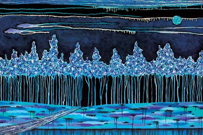 Moody Blues by Lisa Frances Judd metal wall art