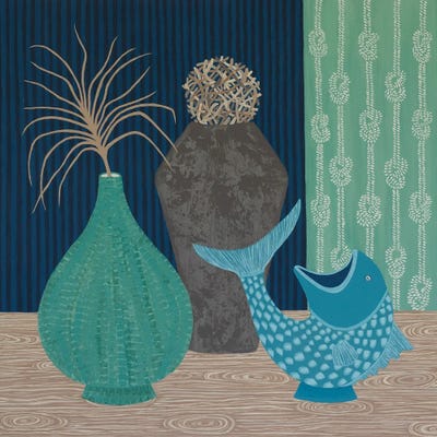 Vase Collection V Coastal by Lisa Frances Judd metal wall art