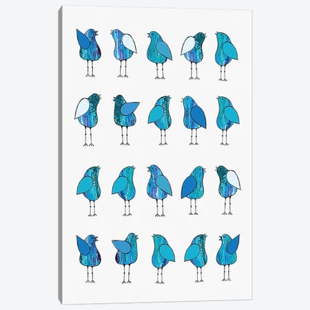 Gossip Birds Blue  Canvas Print #LJU22} by Lisa Frances Judd Canvas Art Print